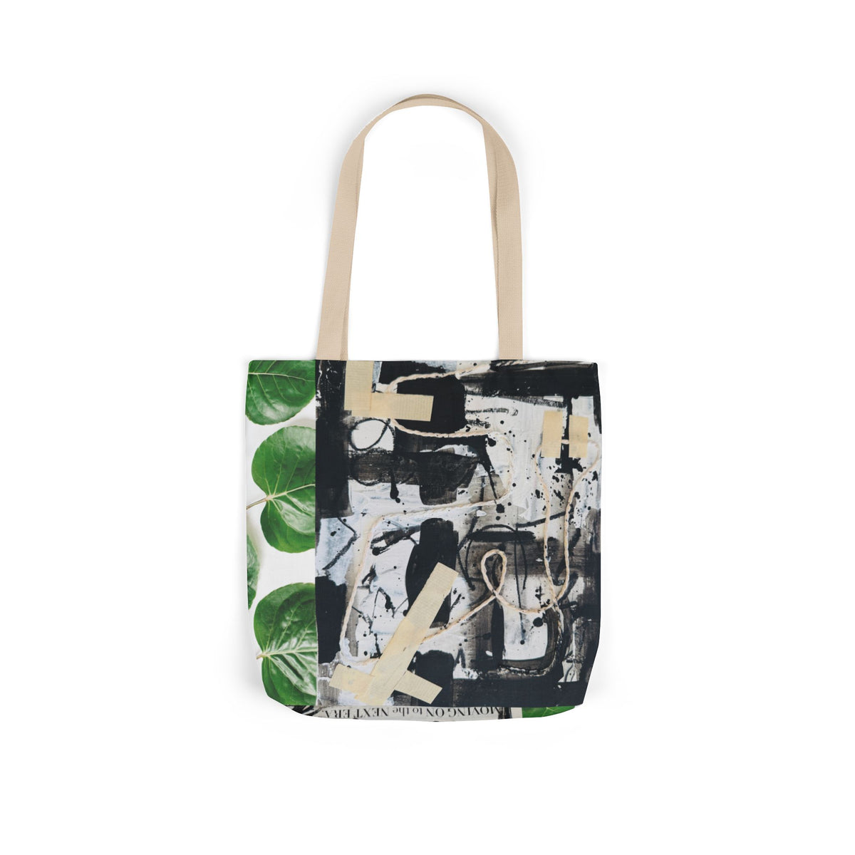 Canvas Tote — Collage Art Eco Tote with Botanical & Vintage Newspaper Design