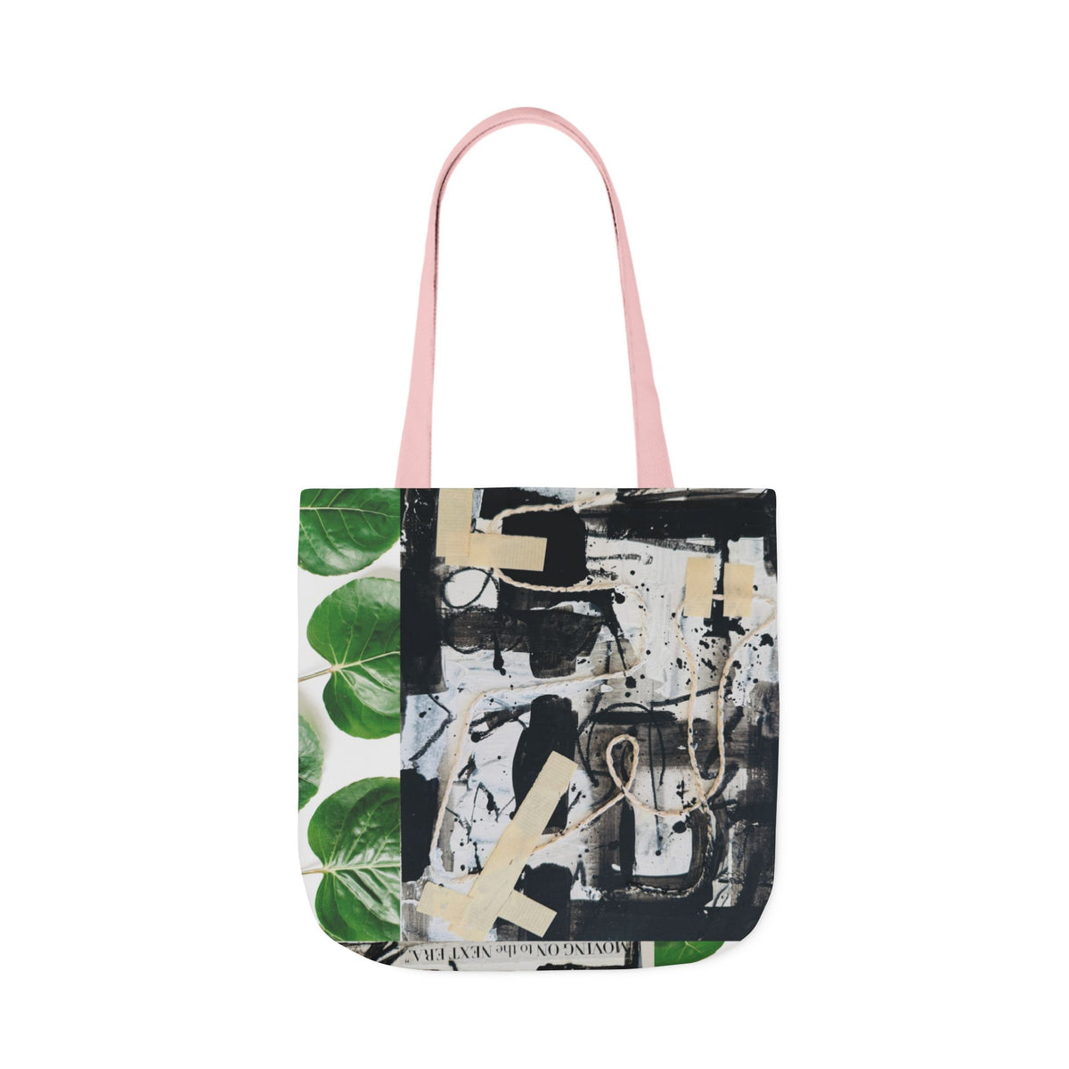 Canvas Tote — Collage Art Eco Tote with Botanical & Vintage Newspaper Design