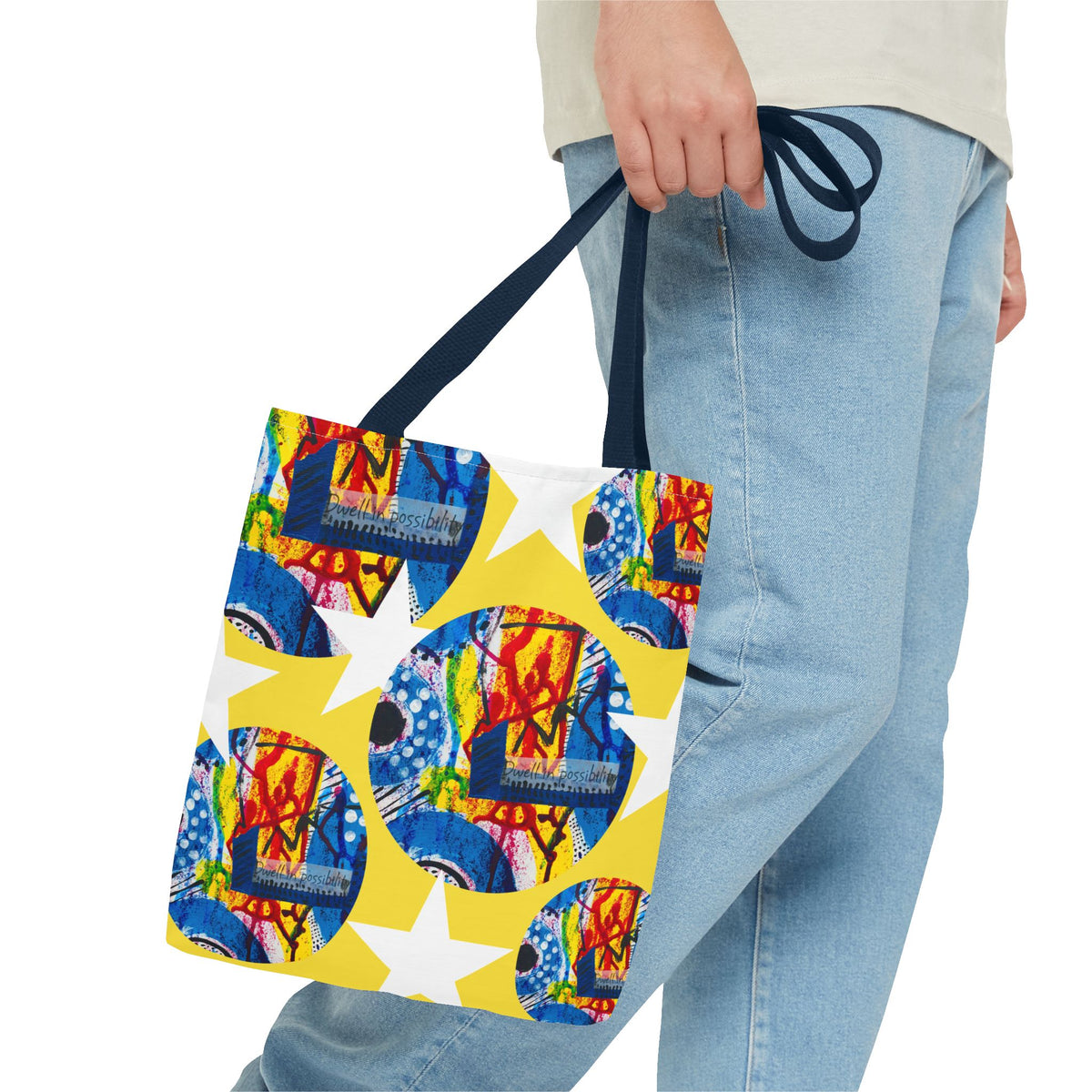 Tote — Bright Star Pattern All-Over Print Tote Bag