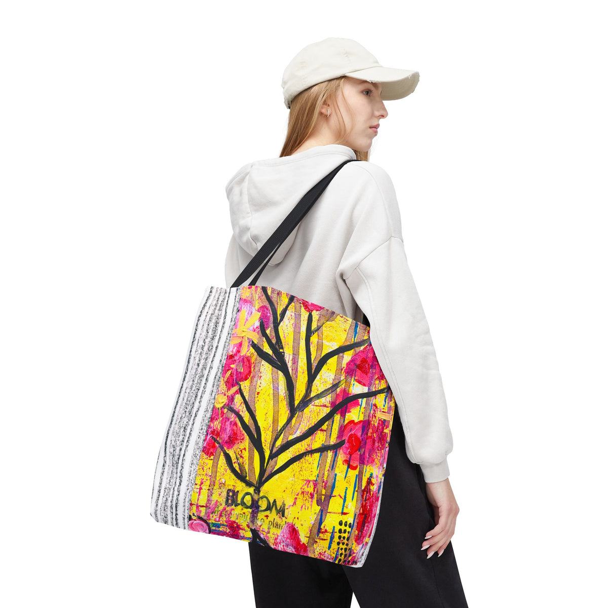 Bloom Floral Tote Bag — 'Bloom, It's Your Time to' Vibrant Art Tote
