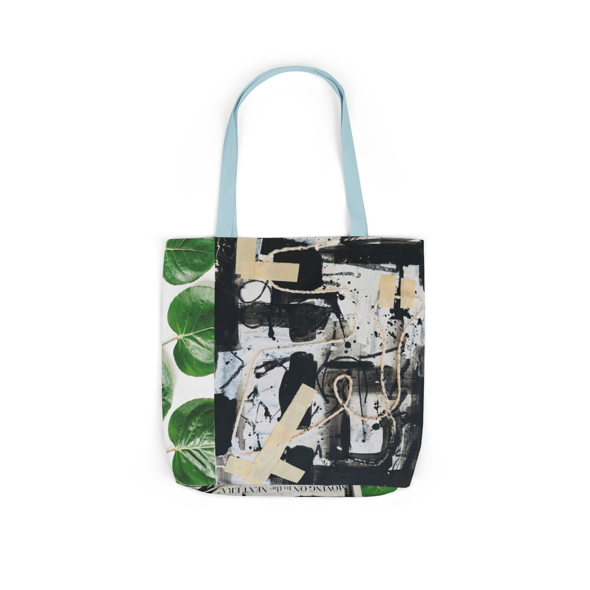 Canvas Tote — Collage Art Eco Tote with Botanical & Vintage Newspaper Design