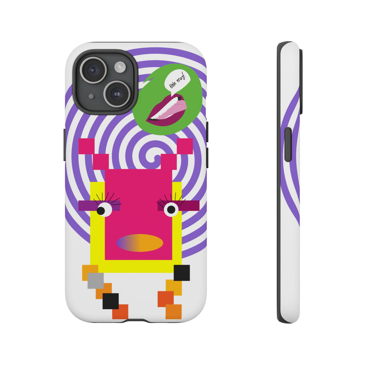 Playful Pixel  Phone Case — Retro Spiral Pop Art Tough Case