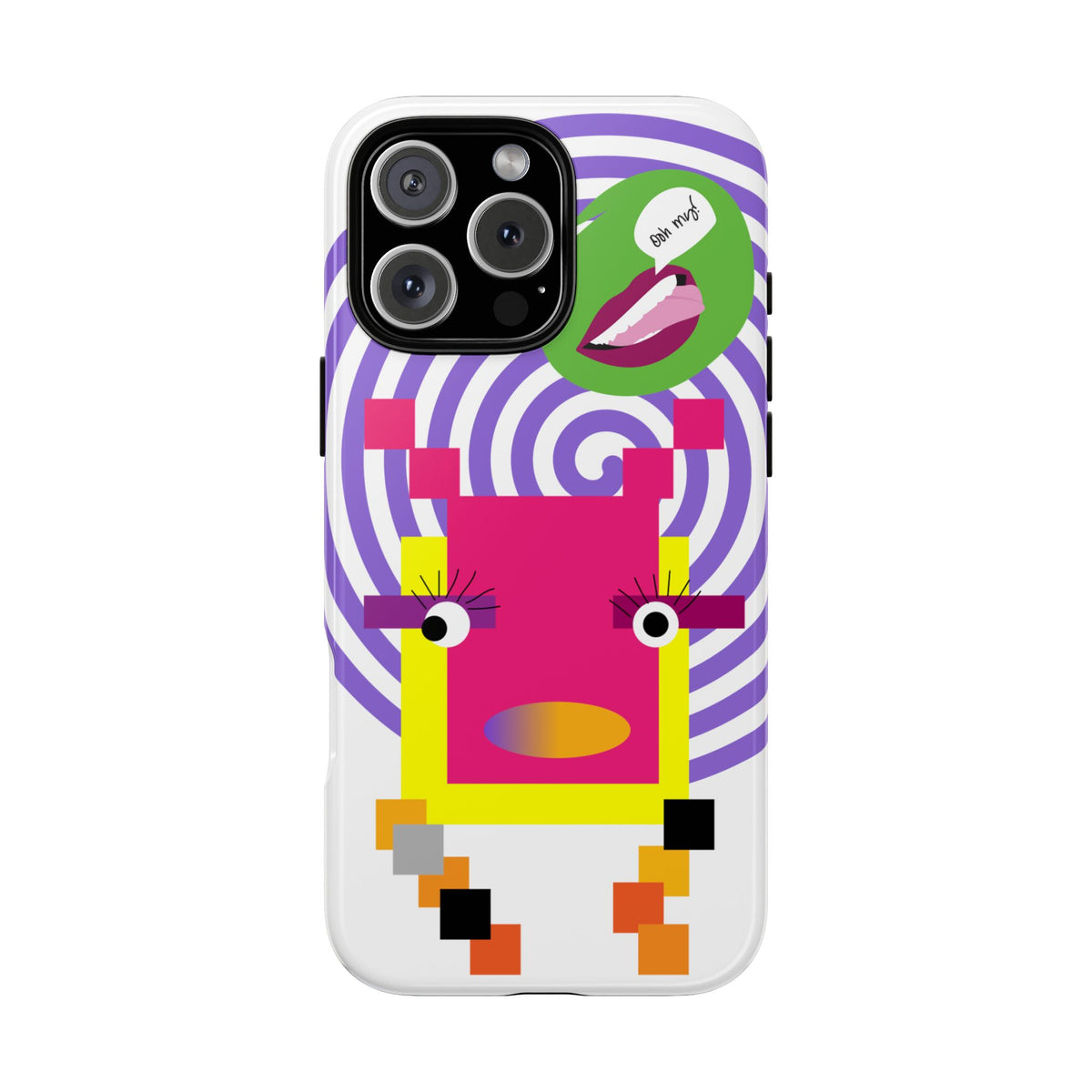 Playful Pixel  Phone Case — Retro Spiral Pop Art Tough Case