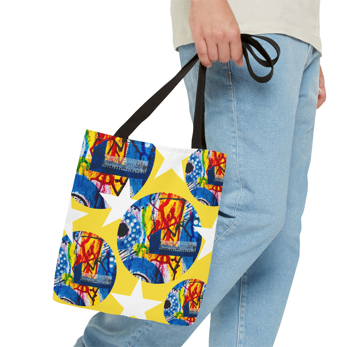 Tote — Bright Star Pattern All-Over Print Tote Bag
