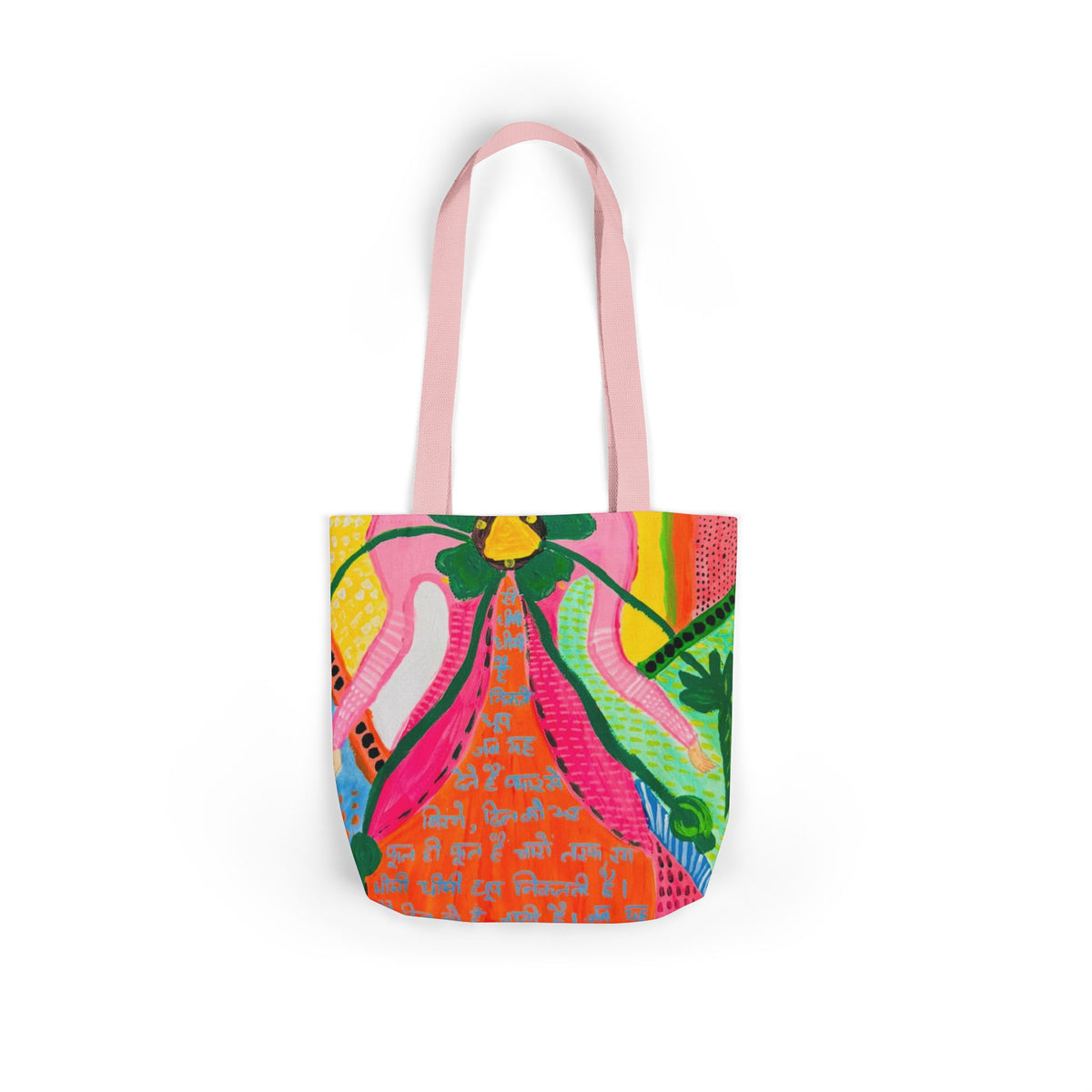 Floral Folk Art Canvas Tote