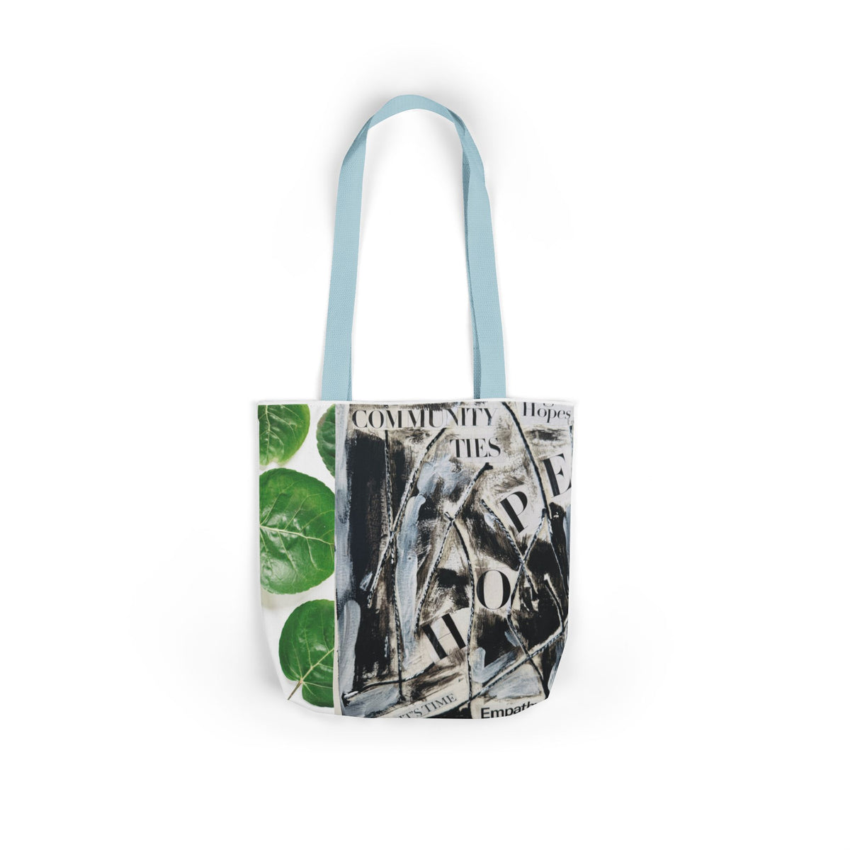 Canvas Tote — Collage Art Eco Tote with Botanical & Vintage Newspaper Design