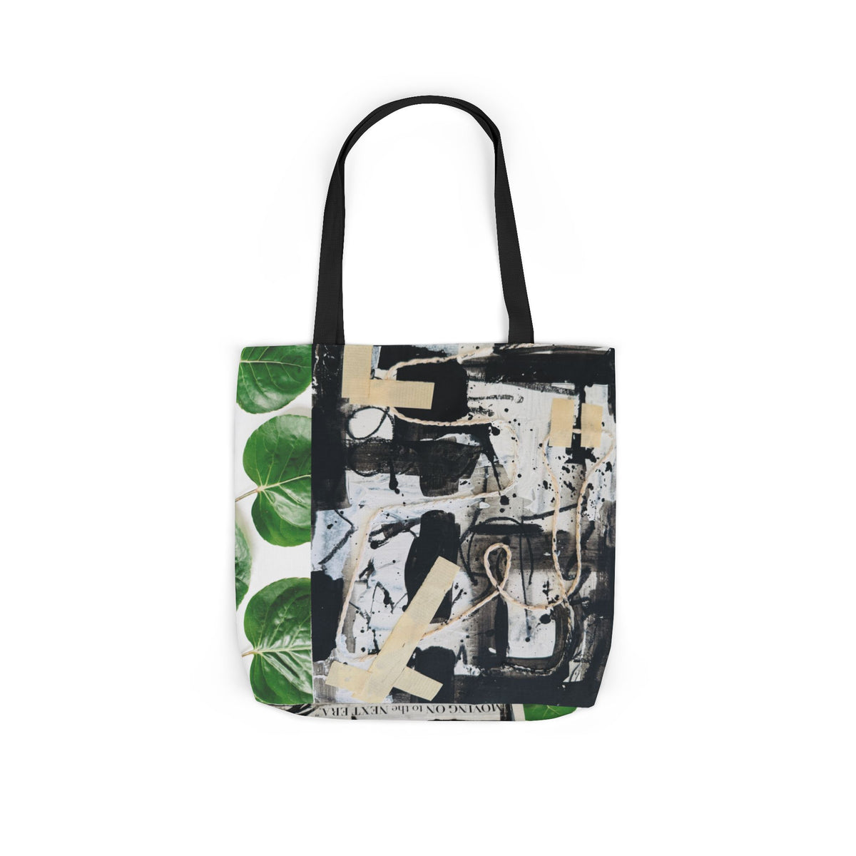 Canvas Tote — Collage Art Eco Tote with Botanical & Vintage Newspaper Design