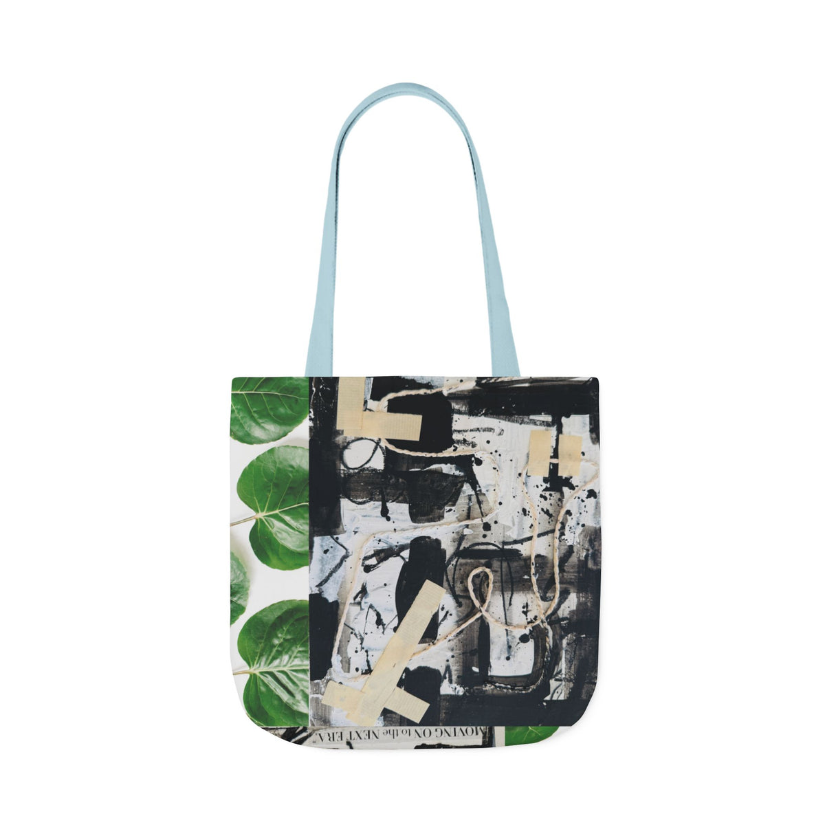 Canvas Tote — Collage Art Eco Tote with Botanical & Vintage Newspaper Design