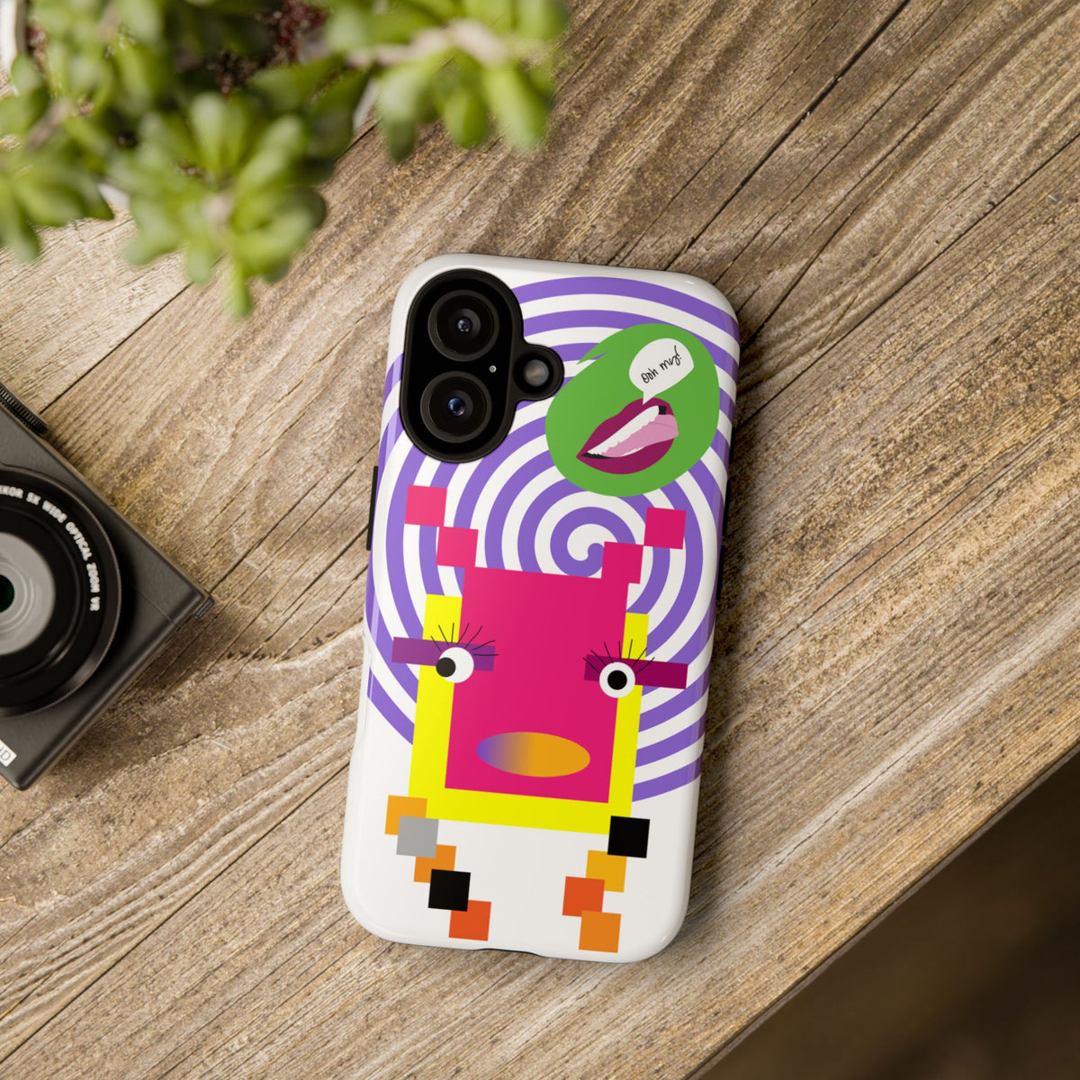 Playful Pixel  Phone Case — Retro Spiral Pop Art Tough Case