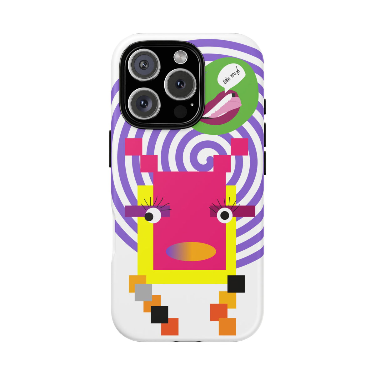 Playful Pixel  Phone Case — Retro Spiral Pop Art Tough Case
