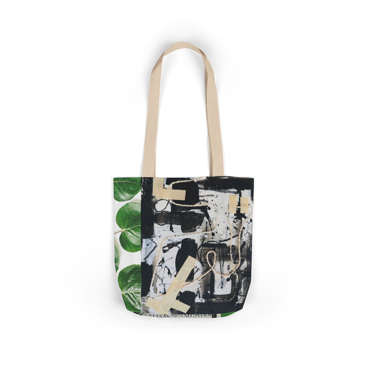 Canvas Tote — Collage Art Eco Tote with Botanical & Vintage Newspaper Design