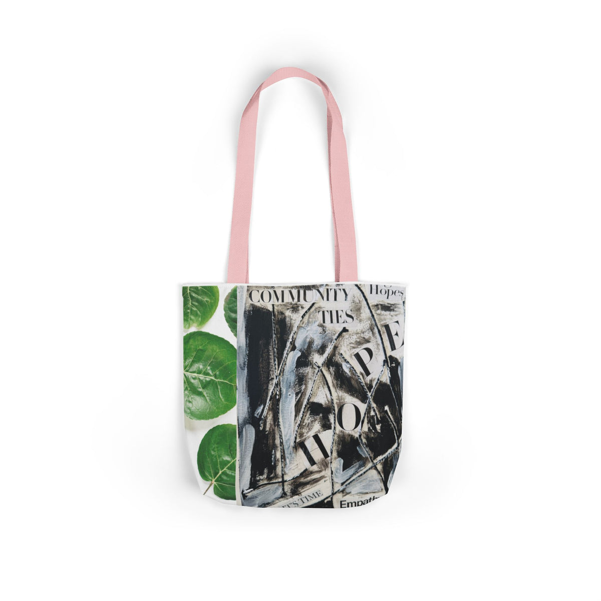 Canvas Tote — Collage Art Eco Tote with Botanical & Vintage Newspaper Design