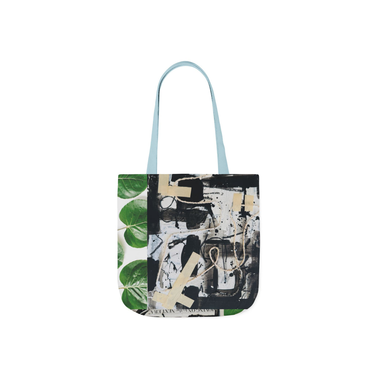 Canvas Tote — Collage Art Eco Tote with Botanical & Vintage Newspaper Design
