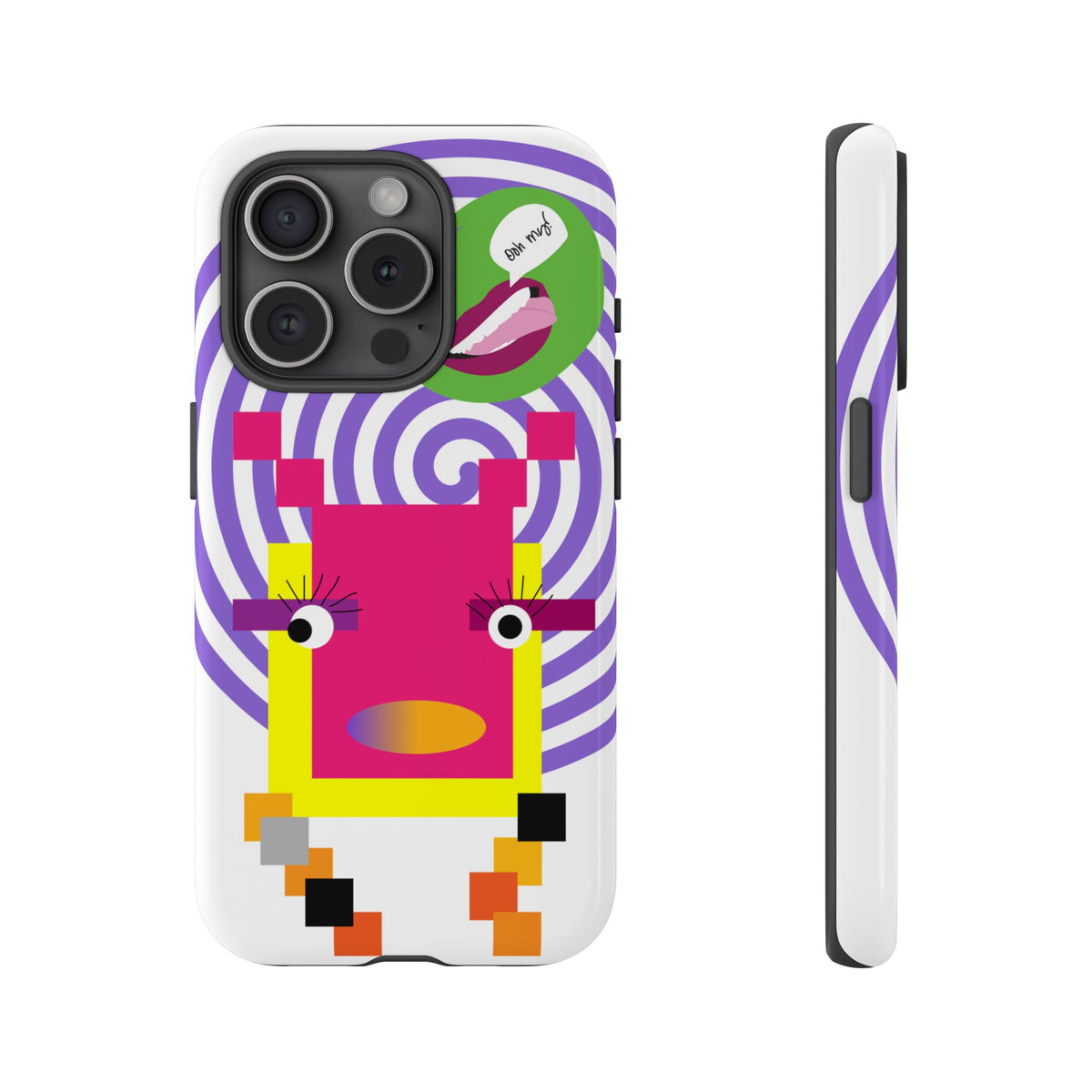 Playful Pixel  Phone Case — Retro Spiral Pop Art Tough Case