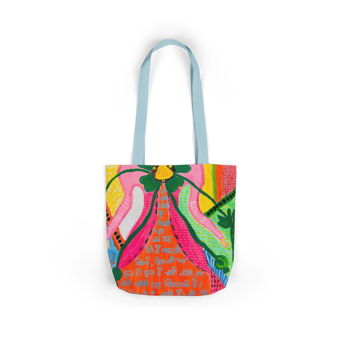 Floral Folk Art Canvas Tote