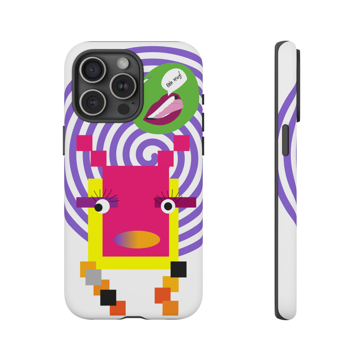 Playful Pixel  Phone Case — Retro Spiral Pop Art Tough Case