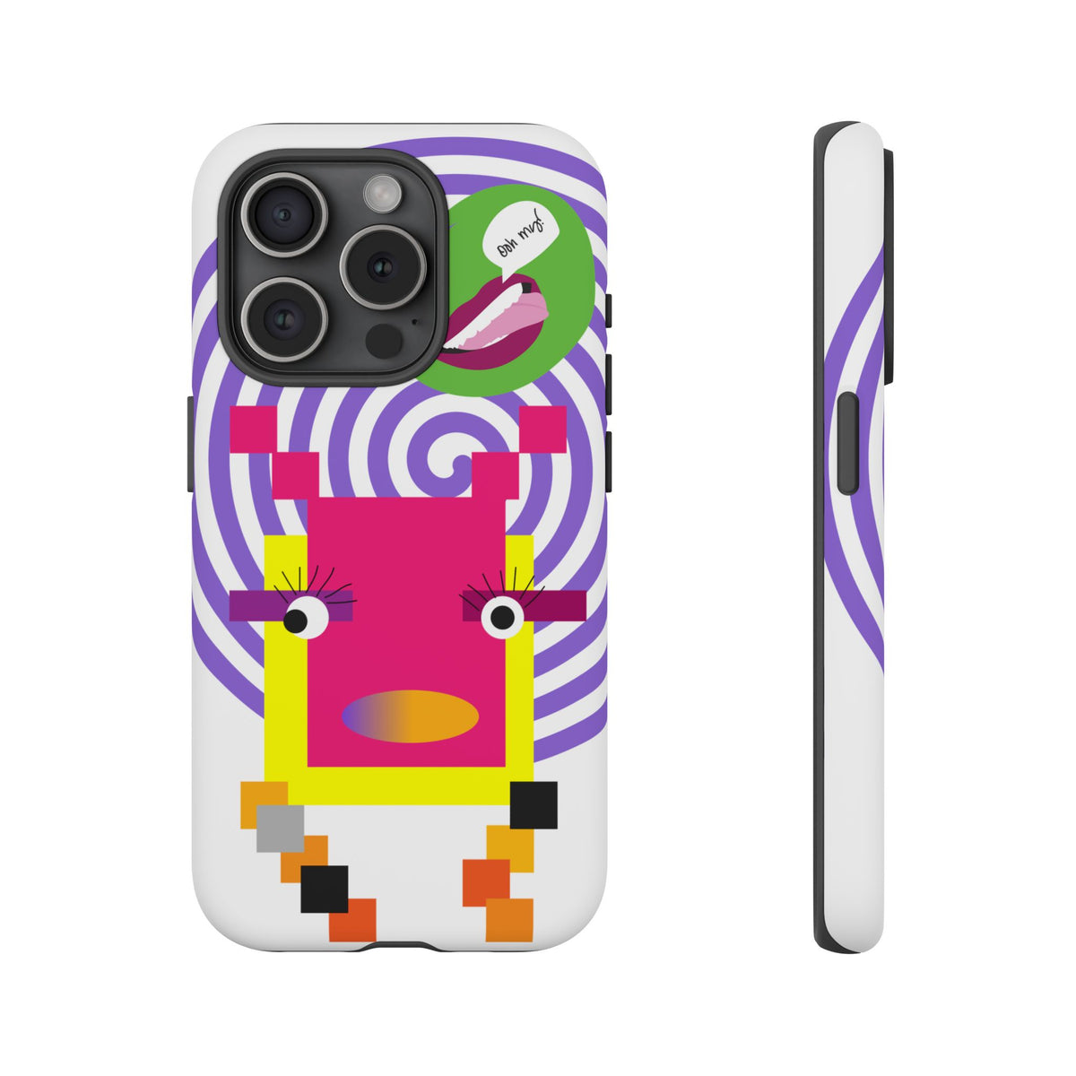 Playful Pixel  Phone Case — Retro Spiral Pop Art Tough Case