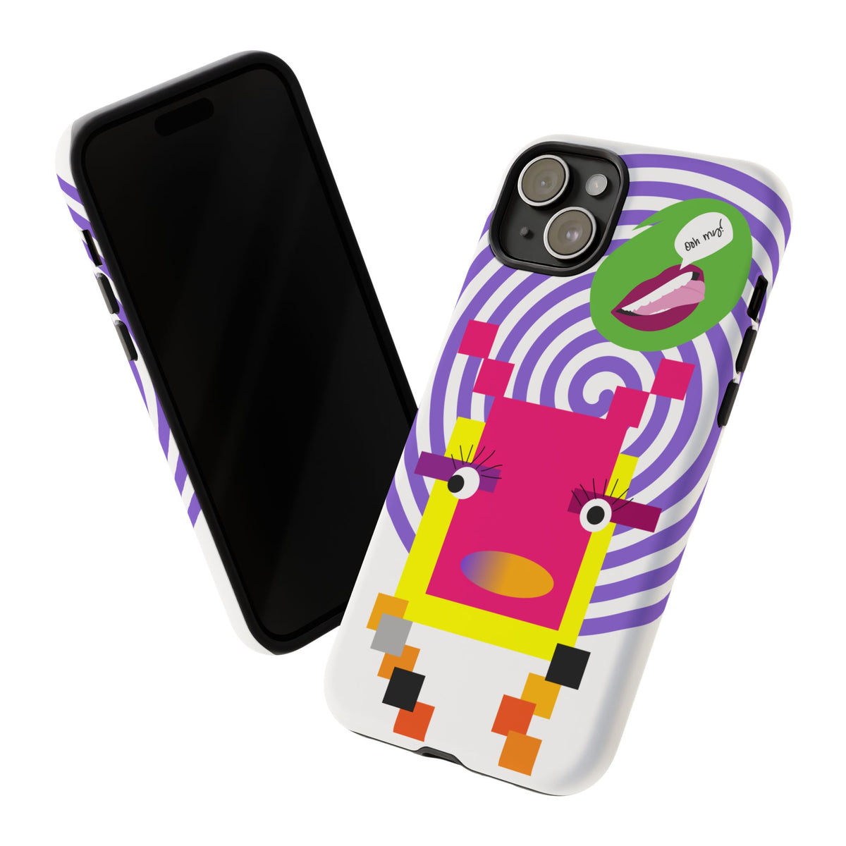 Playful Pixel  Phone Case — Retro Spiral Pop Art Tough Case