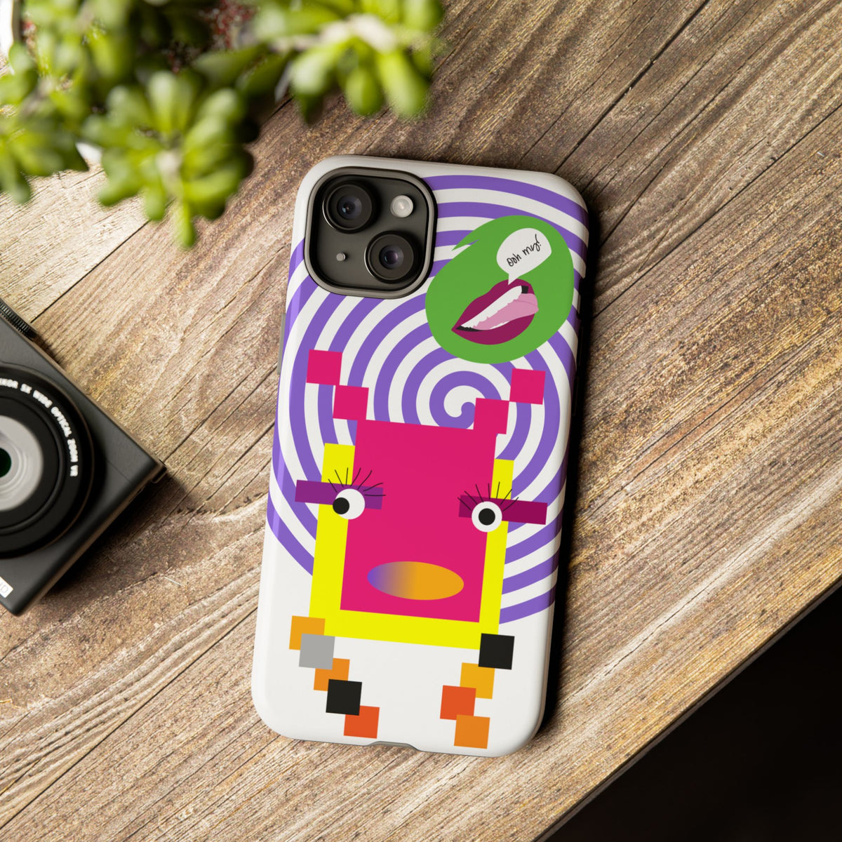 Playful Pixel  Phone Case — Retro Spiral Pop Art Tough Case