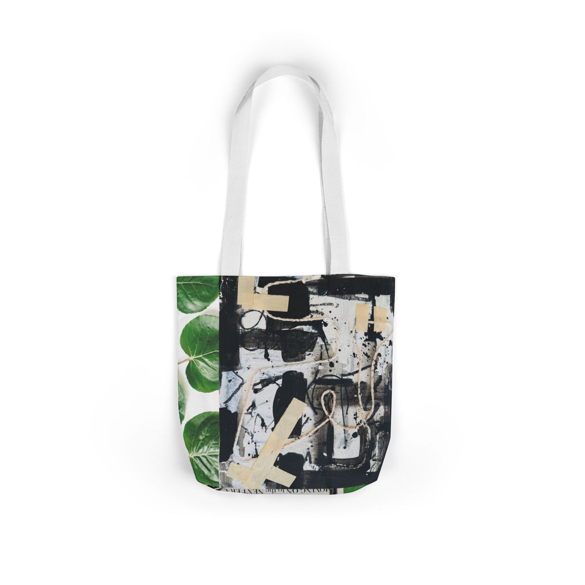 Canvas Tote — Collage Art Eco Tote with Botanical & Vintage Newspaper Design