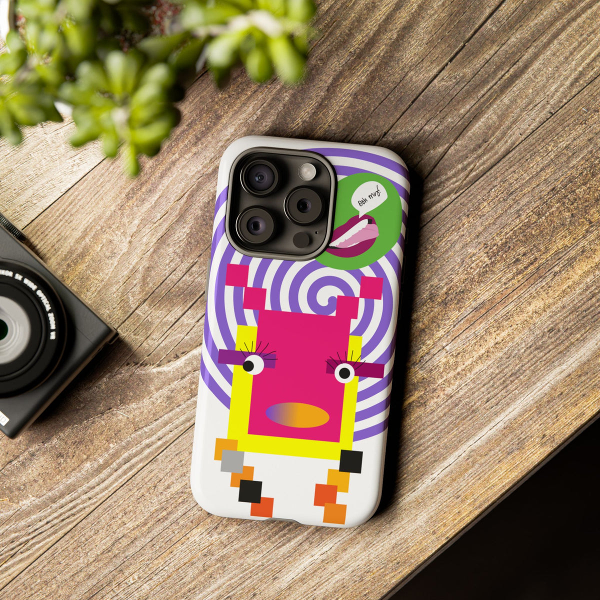 Playful Pixel  Phone Case — Retro Spiral Pop Art Tough Case
