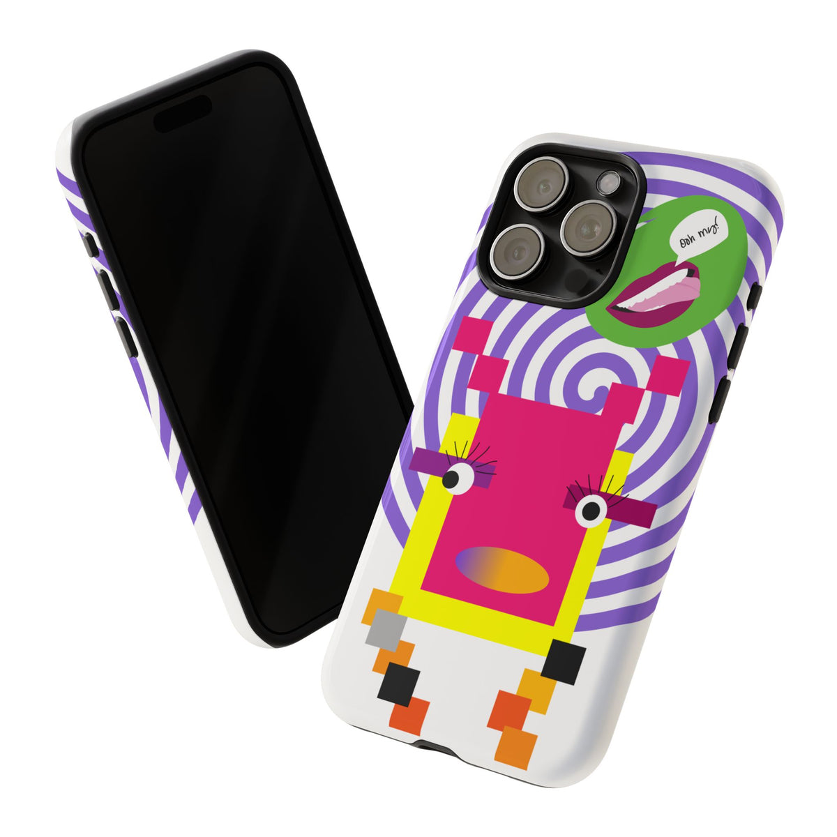 Playful Pixel  Phone Case — Retro Spiral Pop Art Tough Case