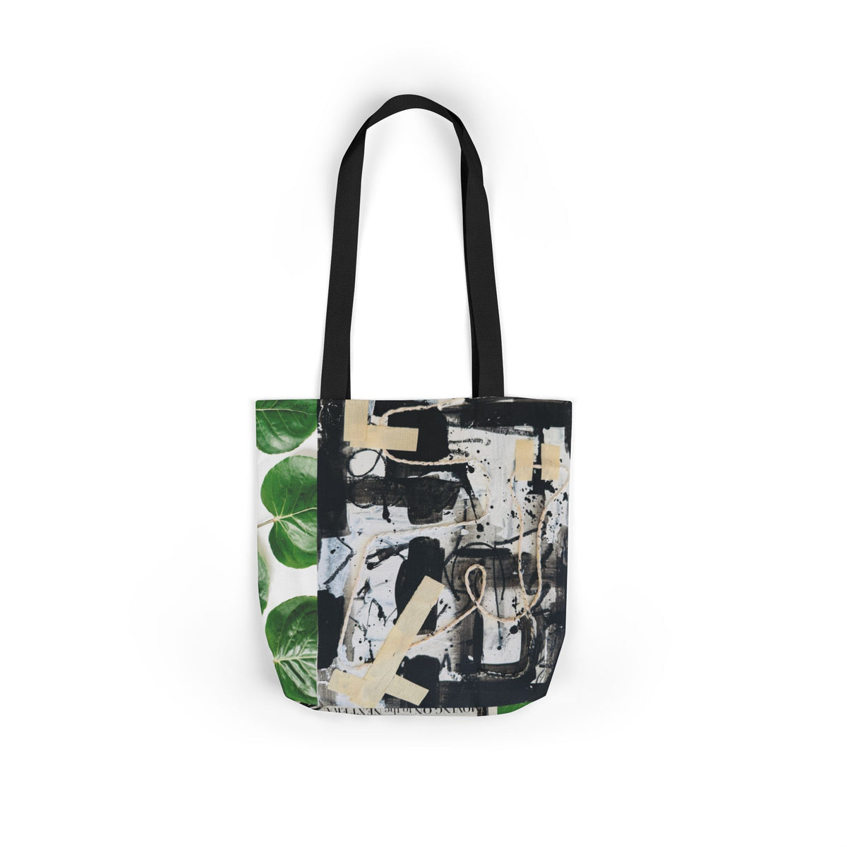 Canvas Tote — Collage Art Eco Tote with Botanical & Vintage Newspaper Design