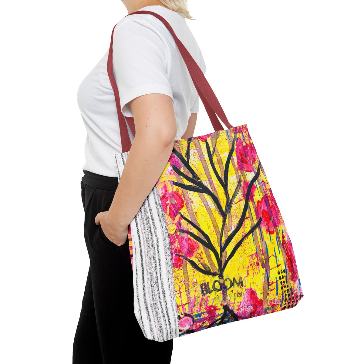 Bloom Floral Tote Bag — 'Bloom, It's Your Time to' Vibrant Art Tote