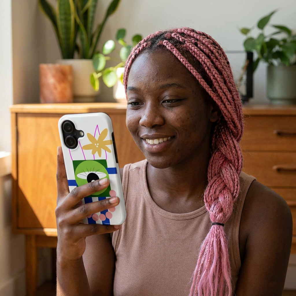 Abstract Monster Phone Case — Cute One-Eye Cartoon Protective Cover