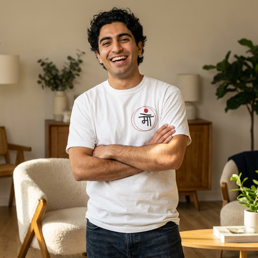T-Shirt — 'Maa' Floral Hindi Script Tee (Mother’s Day, Family & Cultural Gift)