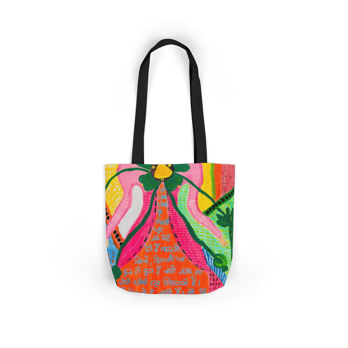 Floral Folk Art Canvas Tote