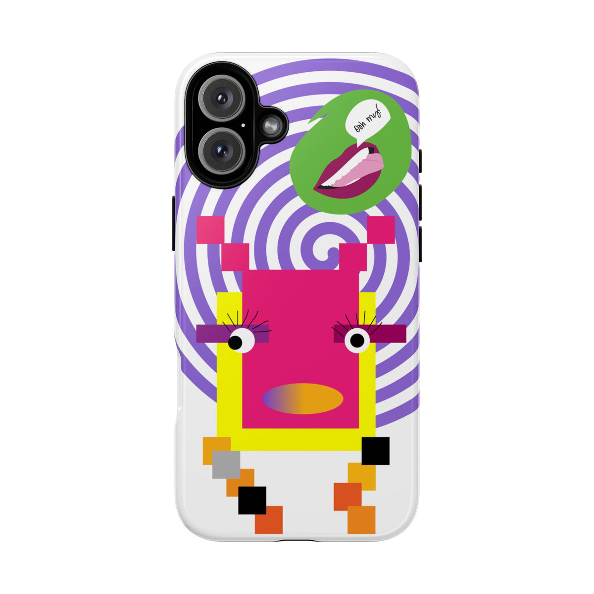 Playful Pixel  Phone Case — Retro Spiral Pop Art Tough Case
