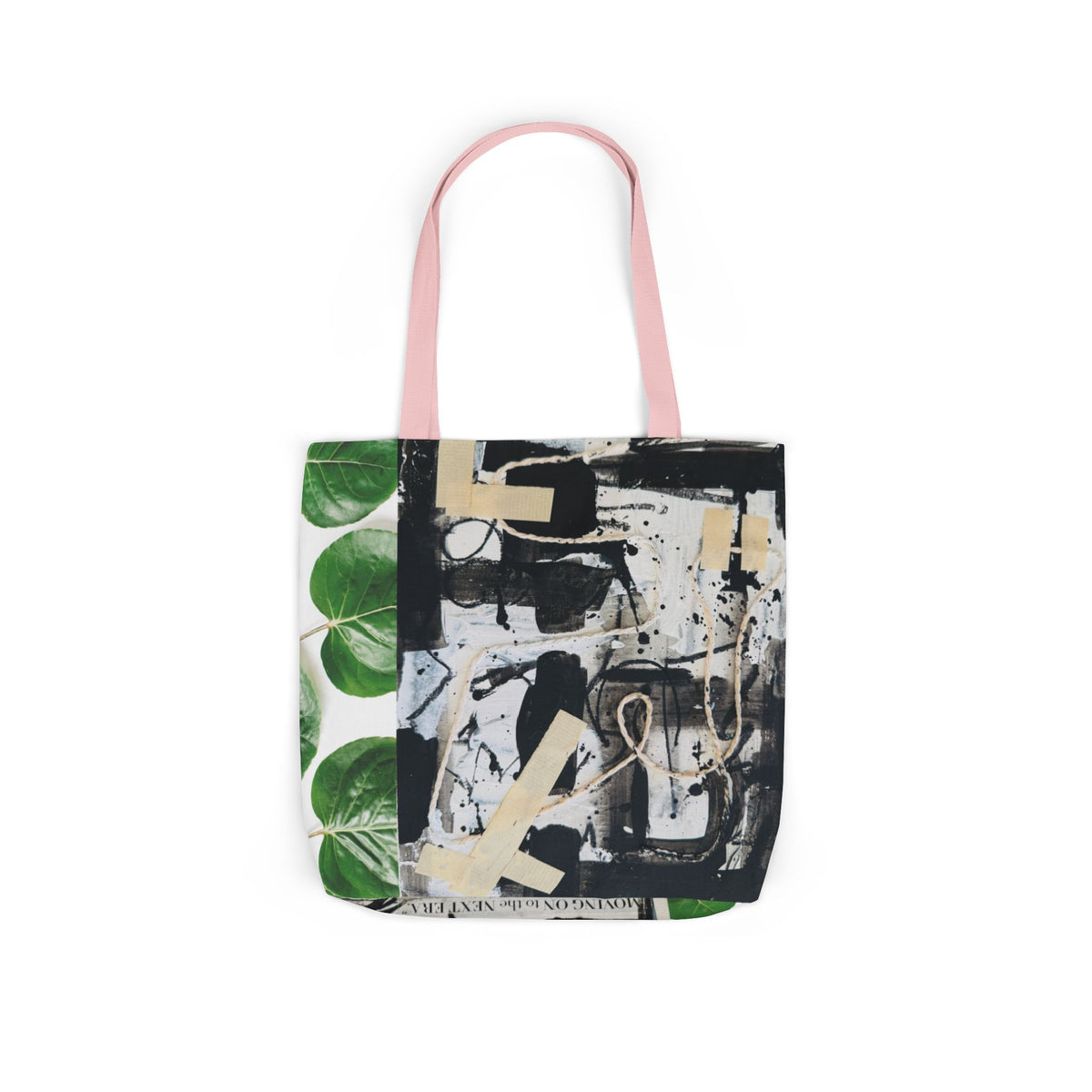 Canvas Tote — Collage Art Eco Tote with Botanical & Vintage Newspaper Design