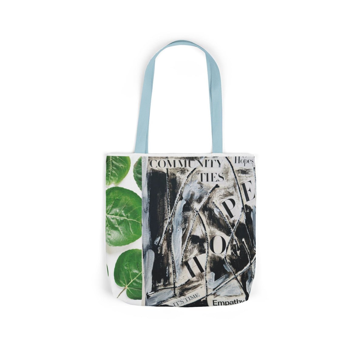 Canvas Tote — Collage Art Eco Tote with Botanical & Vintage Newspaper Design