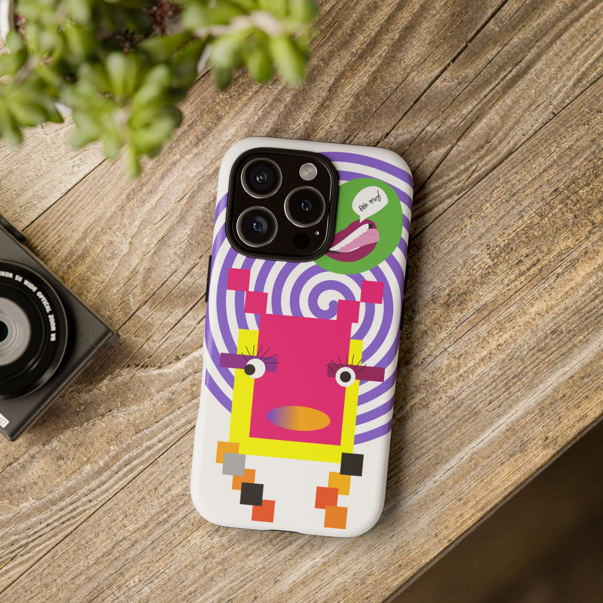 Playful Pixel  Phone Case — Retro Spiral Pop Art Tough Case