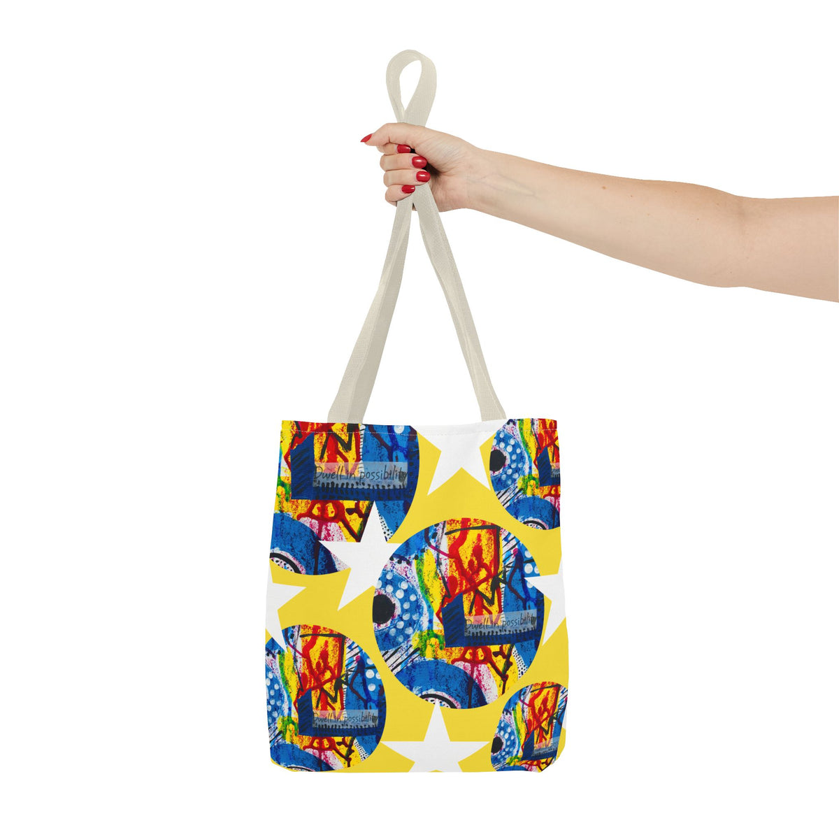 Tote — Bright Star Pattern All-Over Print Tote Bag