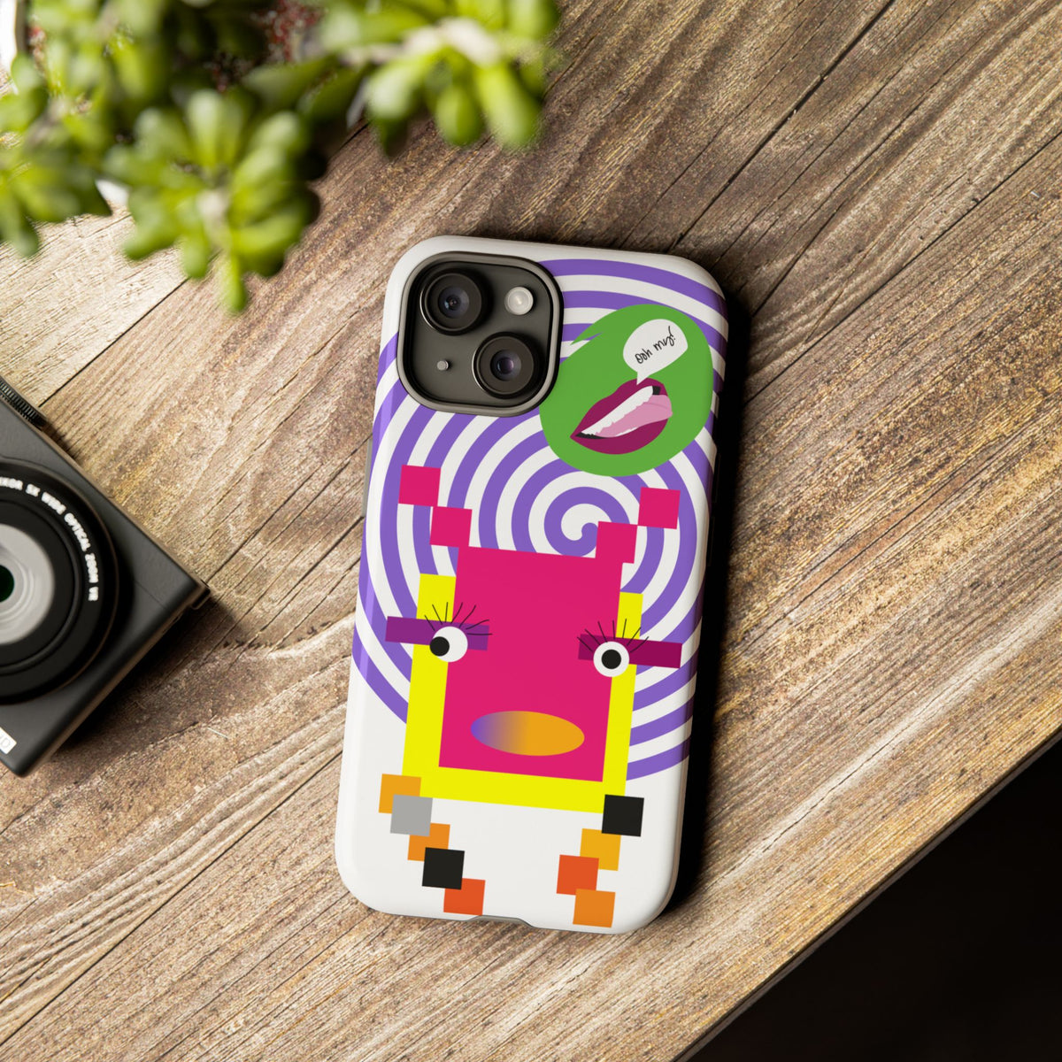 Playful Pixel  Phone Case — Retro Spiral Pop Art Tough Case
