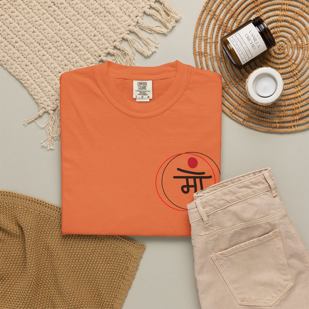 T-Shirt — 'Maa' Floral Hindi Script Tee (Mother’s Day, Family & Cultural Gift)