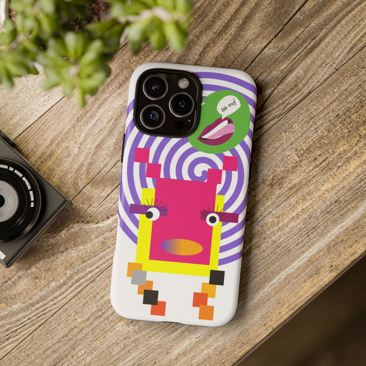 Playful Pixel  Phone Case — Retro Spiral Pop Art Tough Case