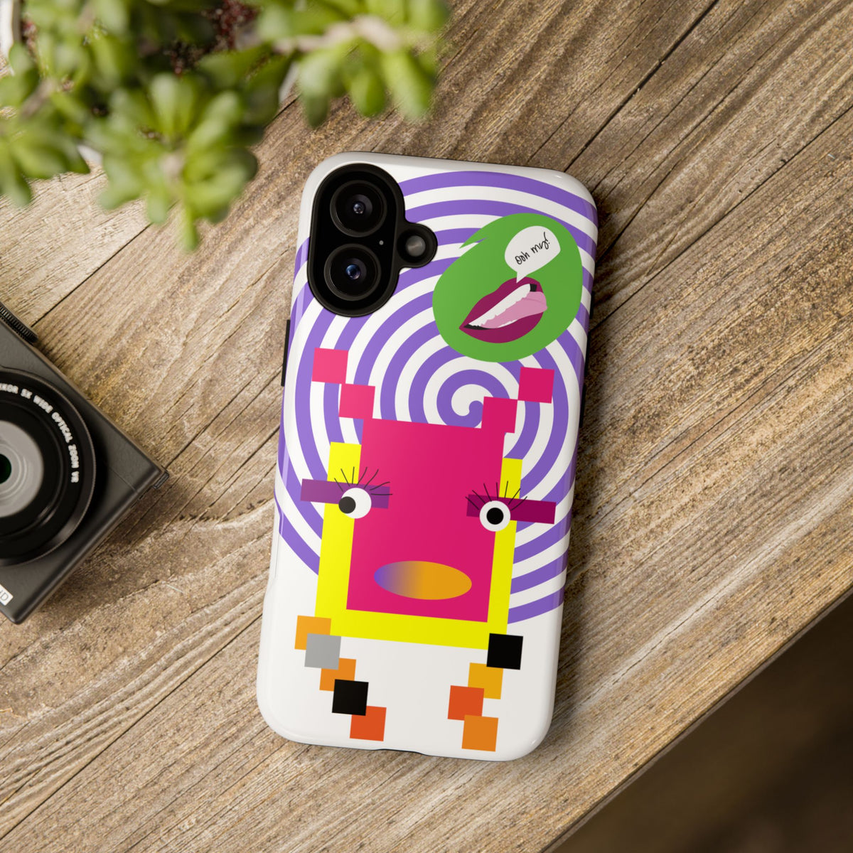 Playful Pixel  Phone Case — Retro Spiral Pop Art Tough Case