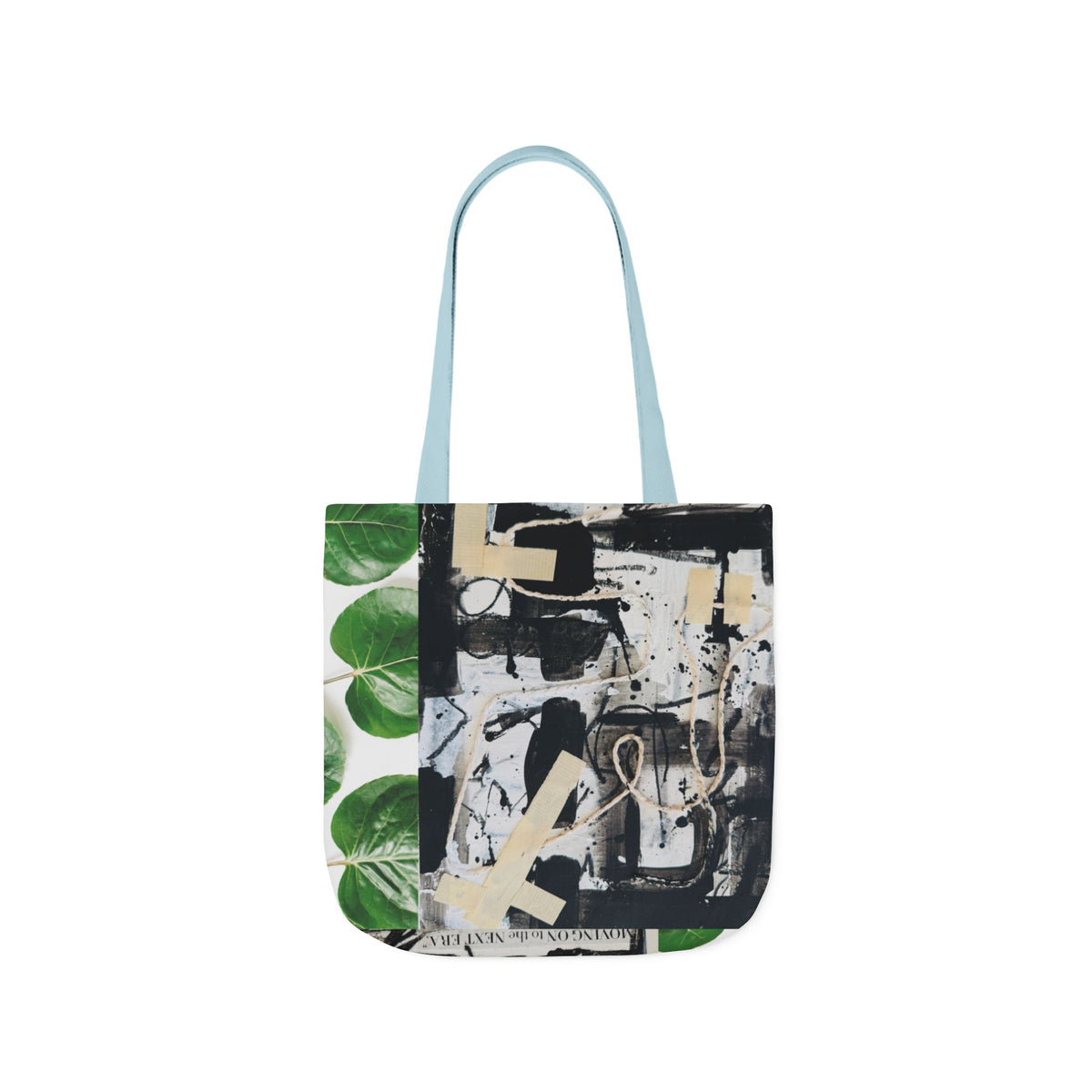 Canvas Tote — Collage Art Eco Tote with Botanical & Vintage Newspaper Design