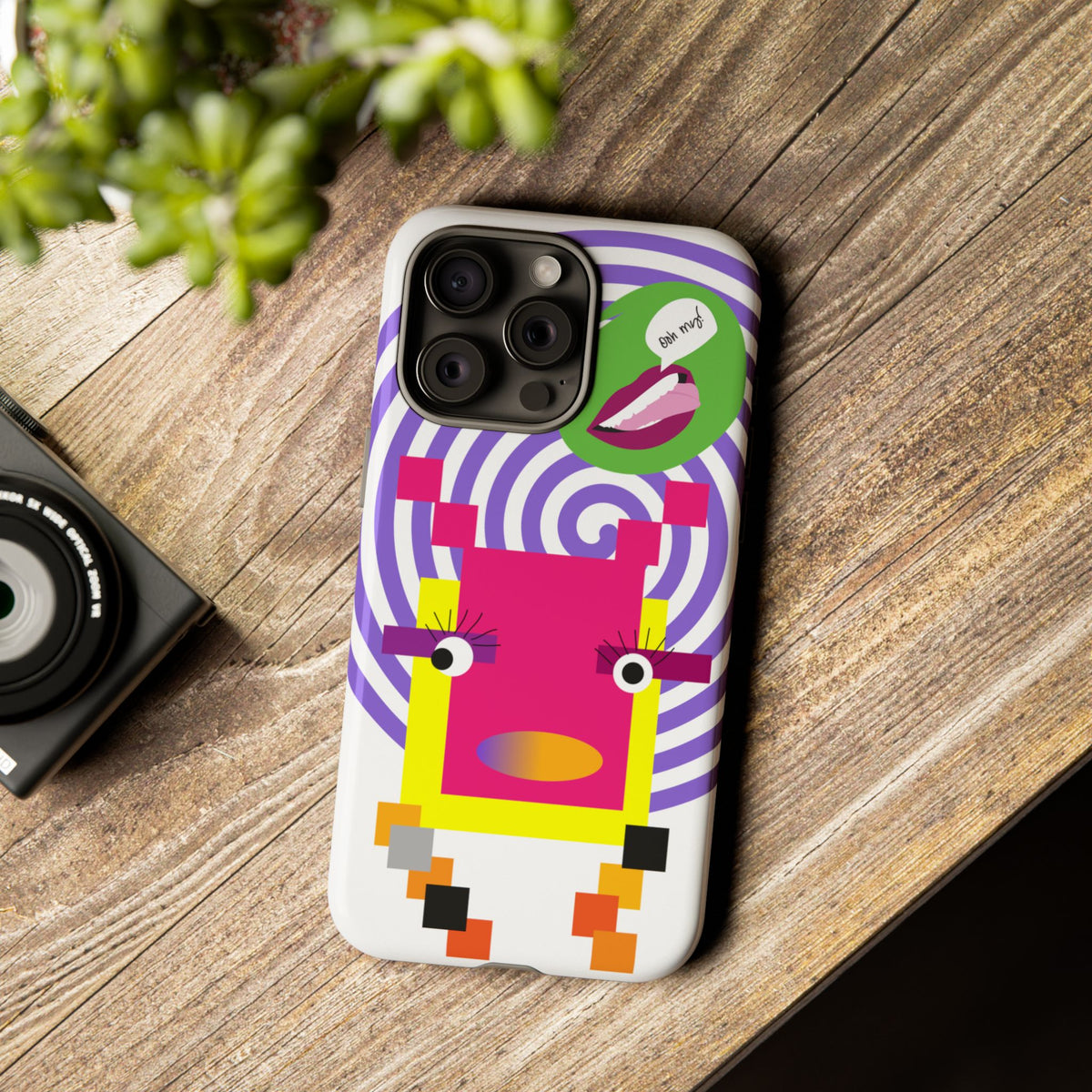 Playful Pixel  Phone Case — Retro Spiral Pop Art Tough Case