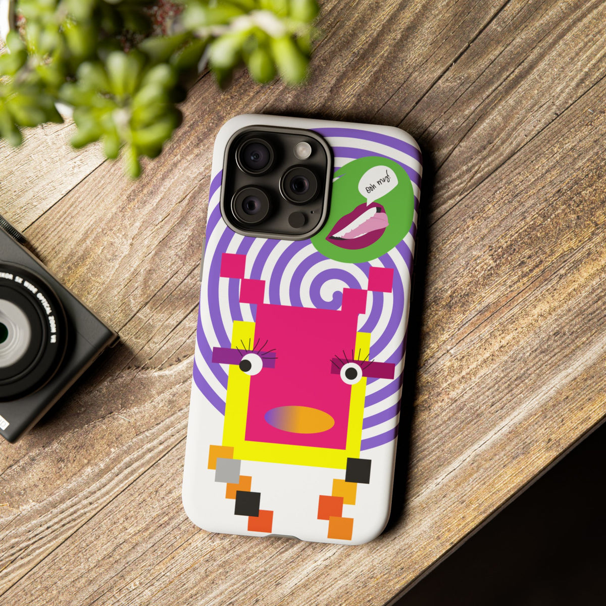 Playful Pixel  Phone Case — Retro Spiral Pop Art Tough Case