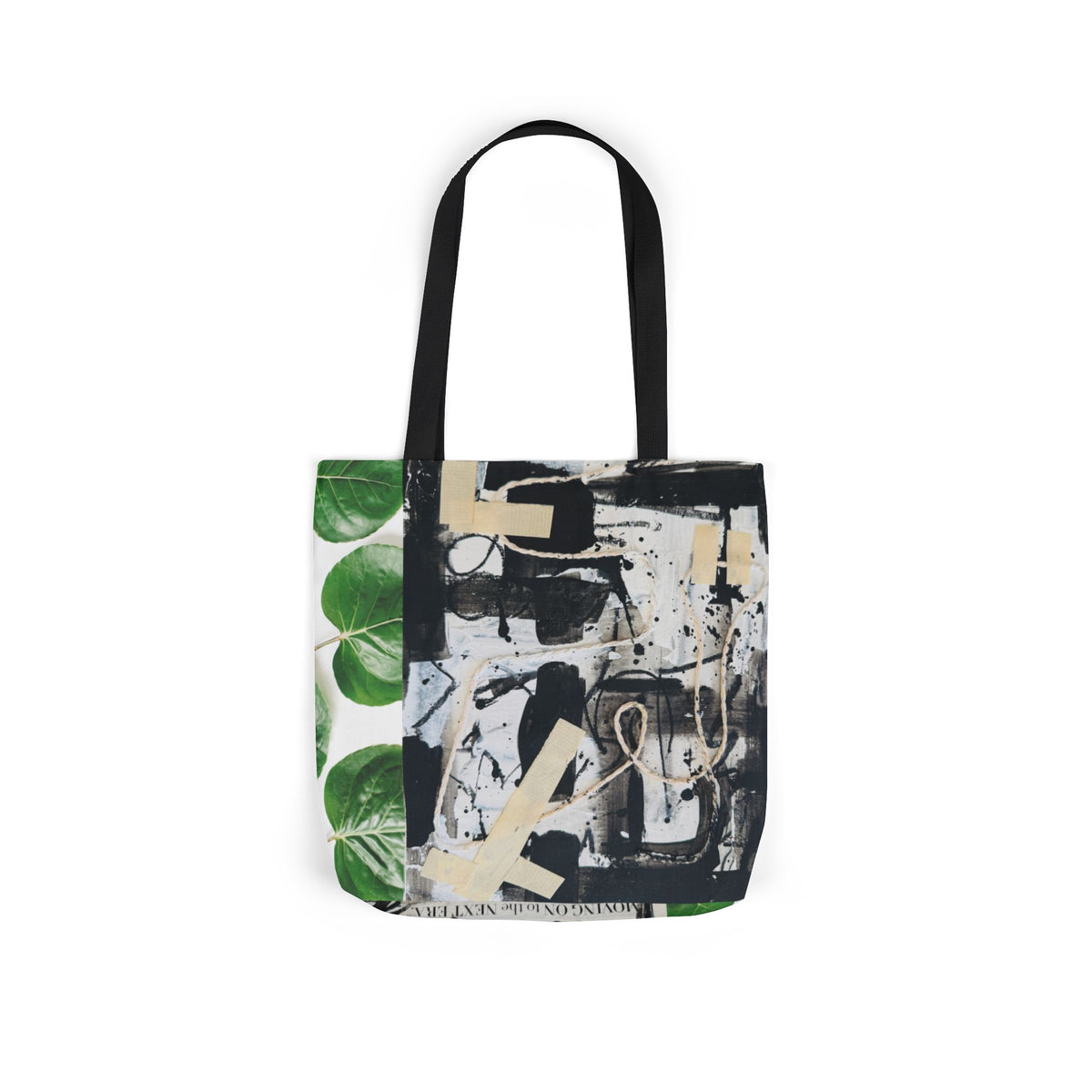 Canvas Tote — Collage Art Eco Tote with Botanical & Vintage Newspaper Design