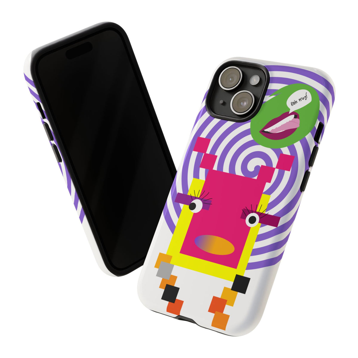 Playful Pixel  Phone Case — Retro Spiral Pop Art Tough Case