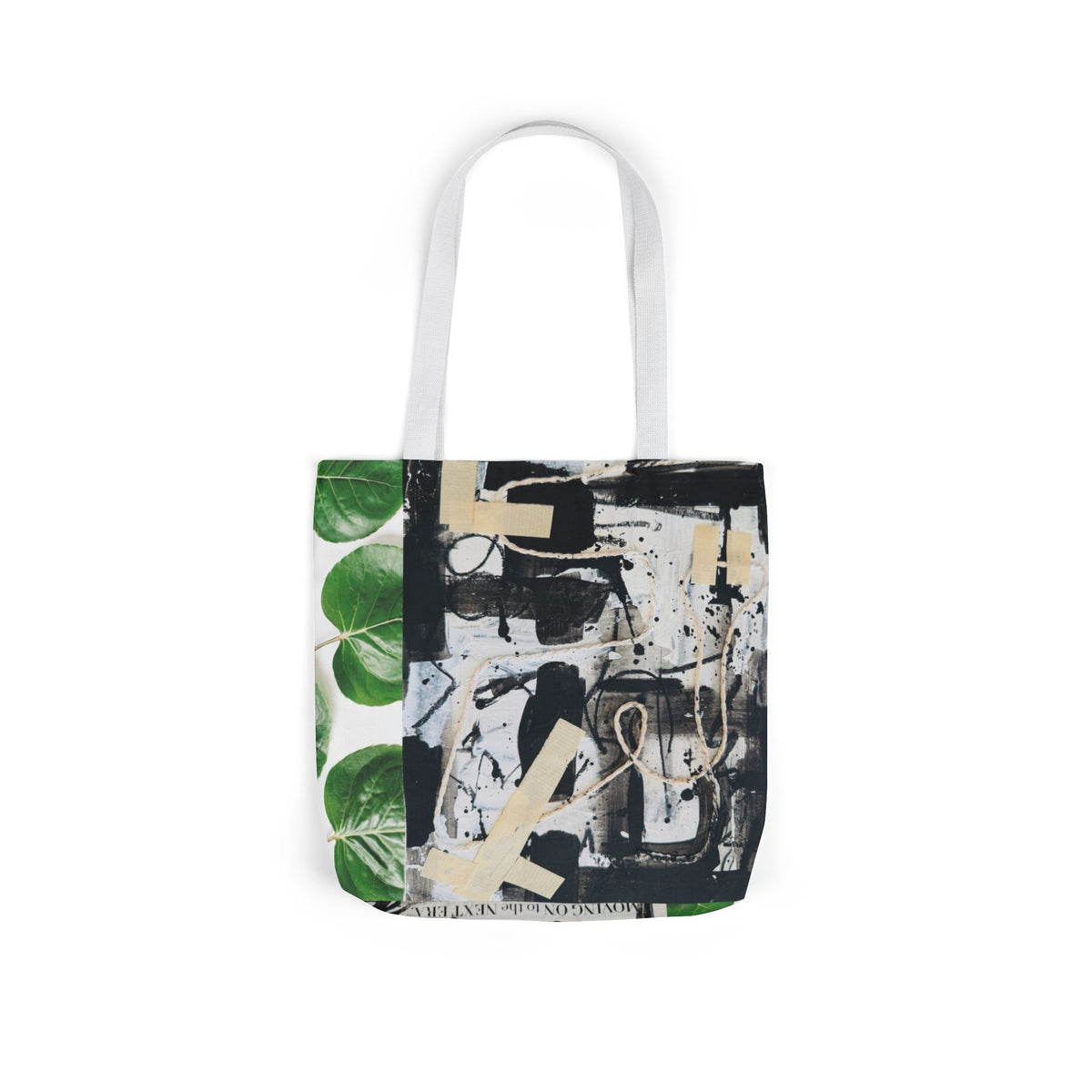 Canvas Tote — Collage Art Eco Tote with Botanical & Vintage Newspaper Design