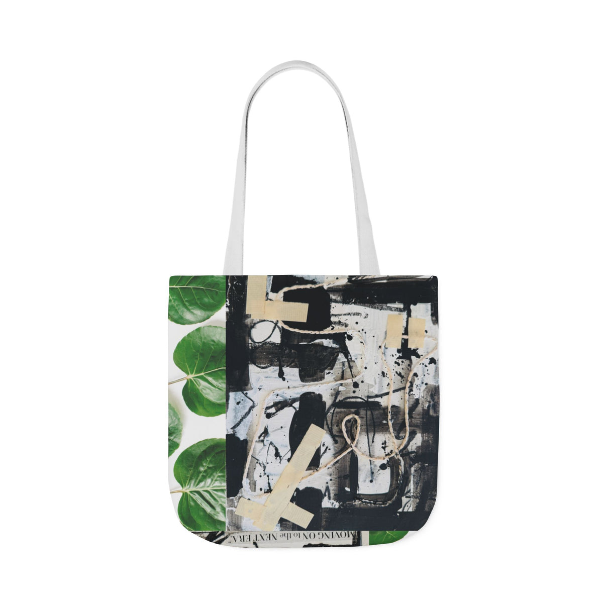 Canvas Tote — Collage Art Eco Tote with Botanical & Vintage Newspaper Design