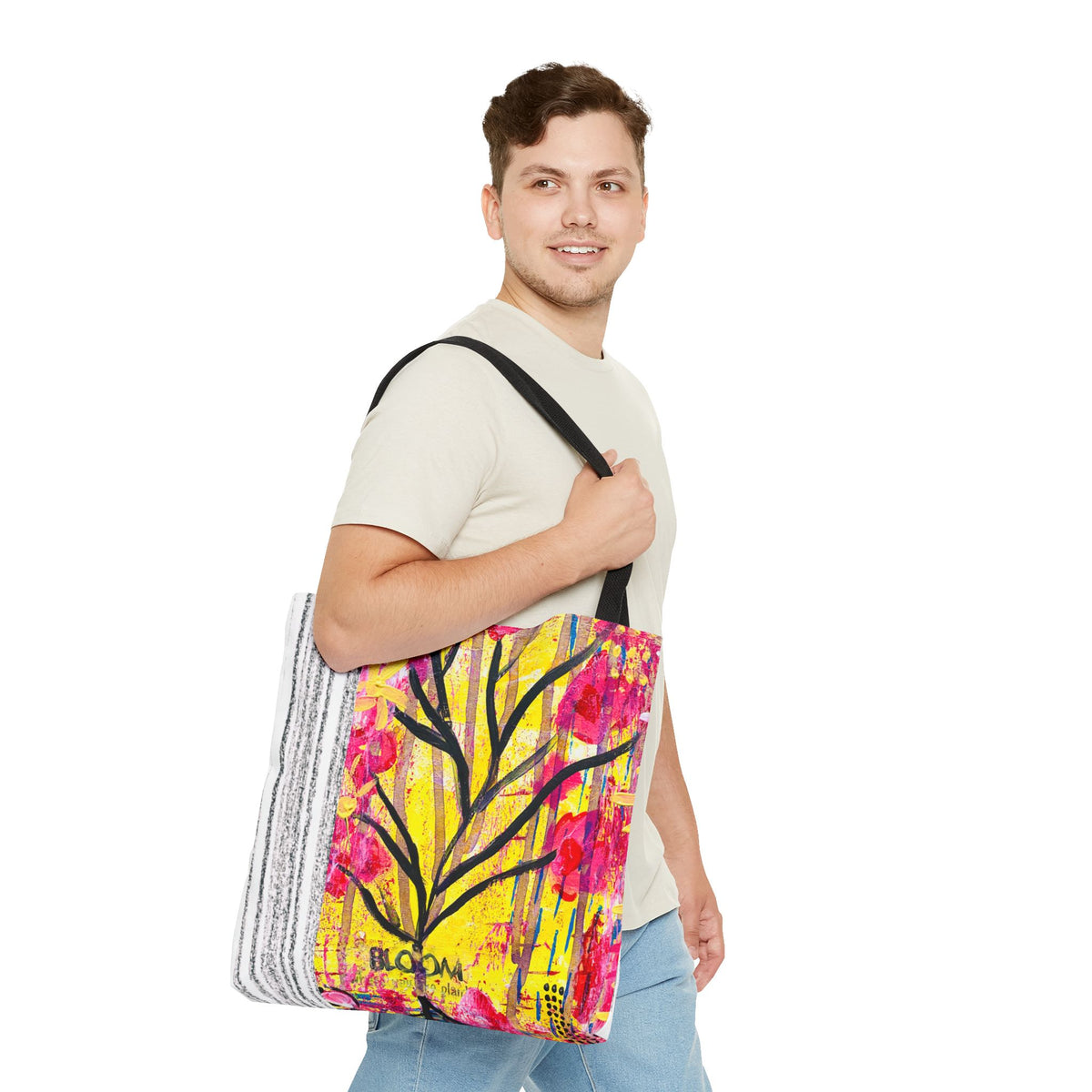 Bloom Floral Tote Bag — 'Bloom, It's Your Time to' Vibrant Art Tote