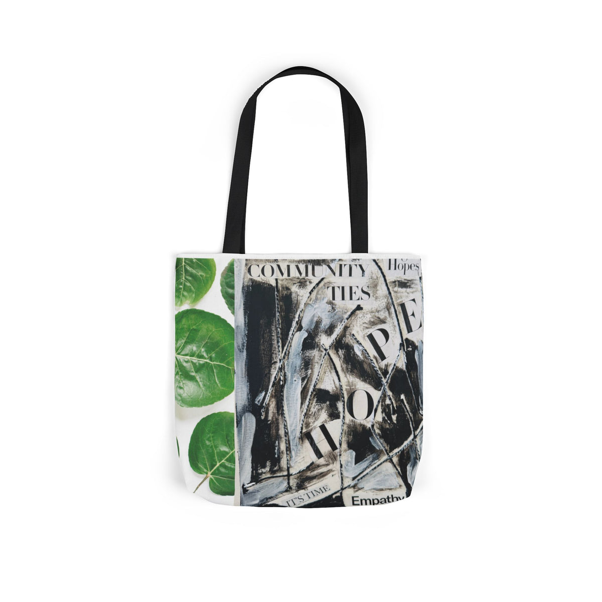 Canvas Tote — Collage Art Eco Tote with Botanical & Vintage Newspaper Design