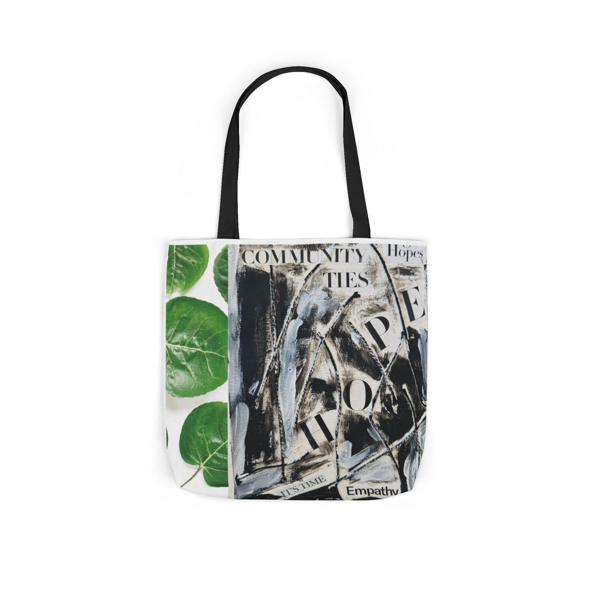 Canvas Tote — Collage Art Eco Tote with Botanical & Vintage Newspaper Design